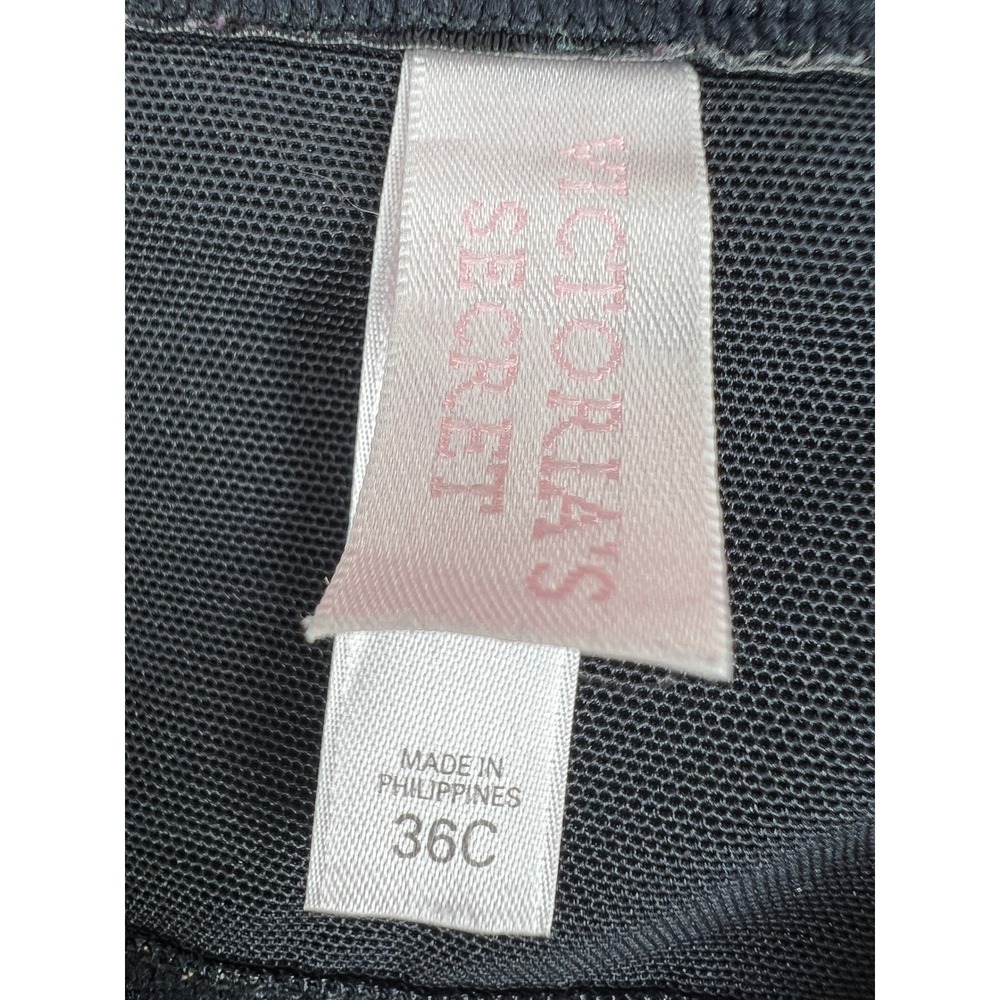 Victorias Secret Black Tie Front Minimalist Tankini SwimTop Adjustable Strap 36C - Picture 3 of 7